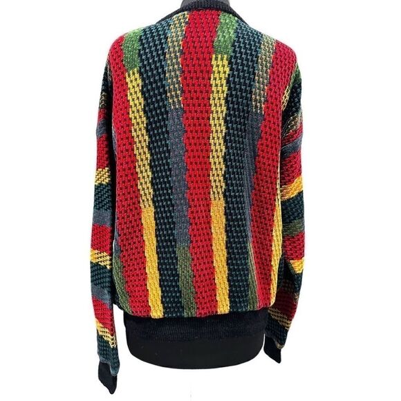 Vintage Tundra Canada Coogi Style 3D Knit Sweater Multicolor Cosby 90s Large - Picture 7 of 15